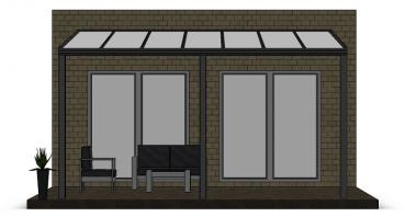 Preview: Überdachung mit VSG 8,76 mm matt, 5 x 4,5 m